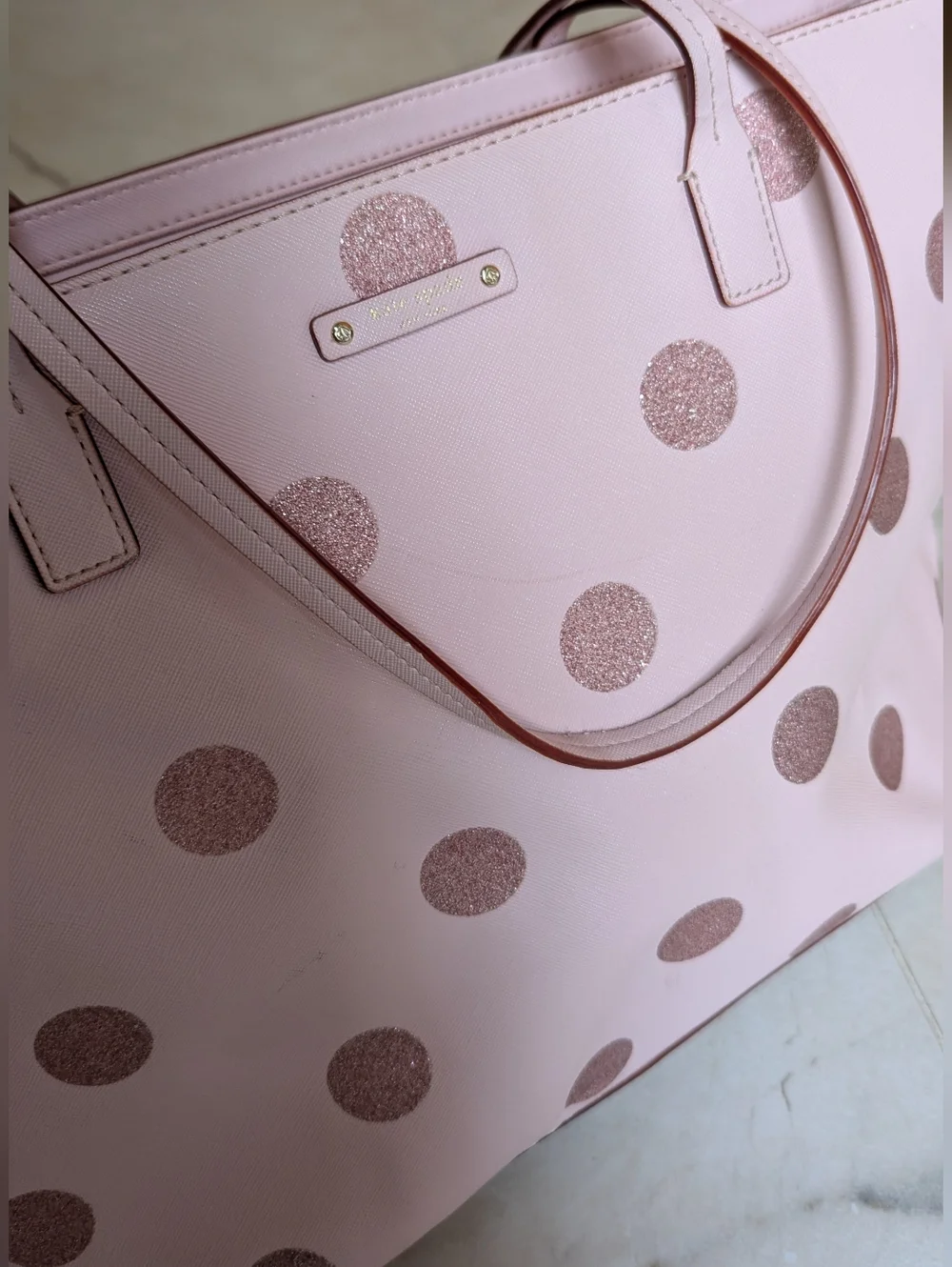 Kate Spade | Haven Lane Hani Plum Dawn Glitter Polka Dots Tote